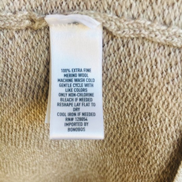 BONOBOS Merino Half-Zip Sweater MEN Wool Beige - Picture 5 of 9